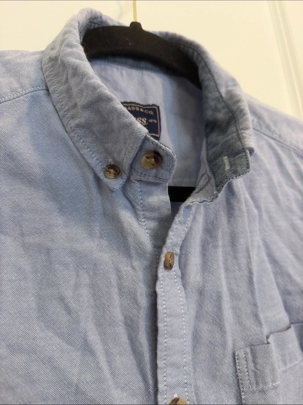 Bass Light Blue Casual Button-Down Oxford Shirt - Picture 5 of 6